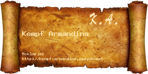 Kempf Armandina névjegykártya
